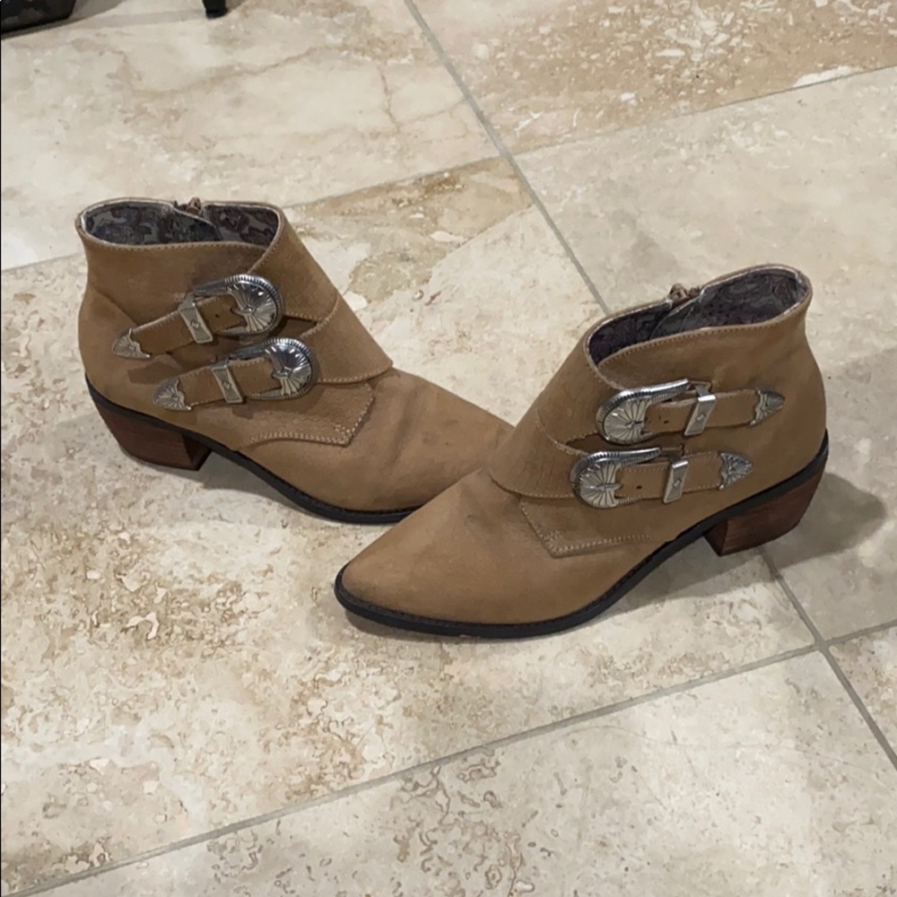 Band of Gypsies Light Brown Booties with Buckles